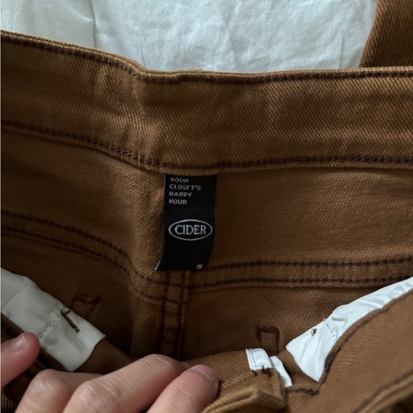 Cider Bootleg Jeans Frayed Bottom Brown Jeans Size S two front and back pockets - Picture 7 of 12